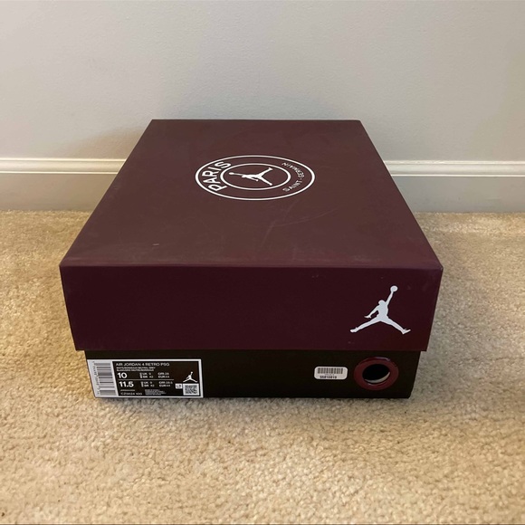 Size 10 - Jordan 4 Paris Saint-Germain Bordeaux - Picture 7 of 8